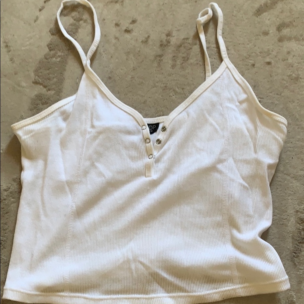 TOPSHOP White ribbed top